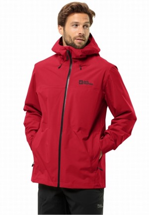Vestes De Pluie Jack Wolfskin Highest Peak 3l Homme Rouge | 55320715