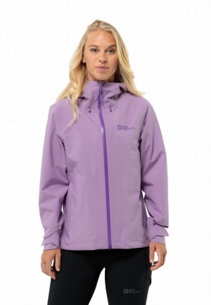 Vestes De Pluie Jack Wolfskin Highest Peak 3l Femme Violette | 38550290