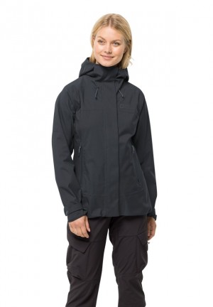 Vestes De Pluie Jack Wolfskin Kammweg 2l Femme Noir | 13322006