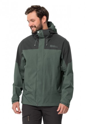 Vestes De Pluie Jack Wolfskin Kammweg 2l Homme Vert | 40048601