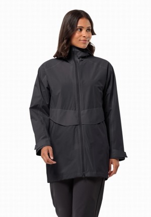 Vestes De Pluie Jack Wolfskin Mainkai Long Femme Noir | 81534525