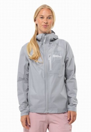 Vestes De Pluie Jack Wolfskin Prelight 3l Femme Grise | 87213047