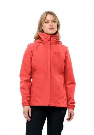 Vestes De Pluie Jack Wolfskin Stormy Point 2l Femme Rouge | 65677226