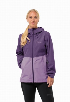 Vestes De Pluie Jack Wolfskin Weiltal 2l Femme Violette | 40000855