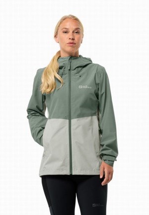 Vestes De Pluie Jack Wolfskin Weiltal 2l Femme Vert | 69067048