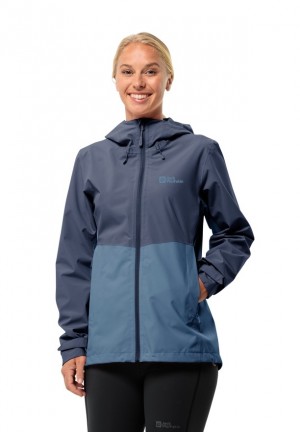 Vestes De Pluie Jack Wolfskin Weiltal 2l Femme Bleu | 81336917