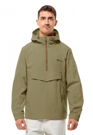 Vestes Jack Wolfskin Desert Wind Overhead Homme Vert Olive | 68409336
