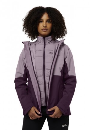 Vestes Jack Wolfskin Glaabach 3in1 Femme Violette | 57765670