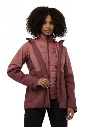 Vestes Jack Wolfskin Glaabach 3in1 Femme Rouge | 36677396