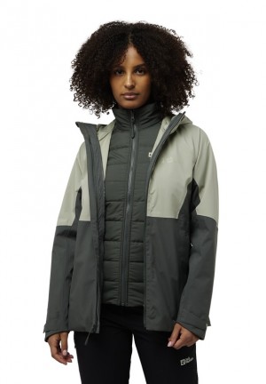 Vestes Jack Wolfskin Glaabach 3in1 Femme Grise | 34671324