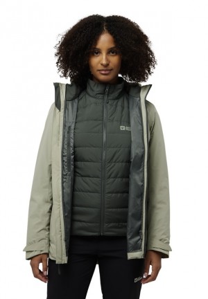 Vestes Jack Wolfskin Hunberg 3in1 Femme Grise | 31494392