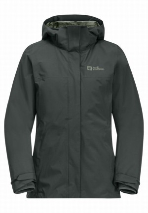 Vestes Jack Wolfskin Luntal 3in1 Femme Grise | 41286001