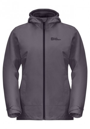 Vestes Jack Wolfskin Moonrise 3in1 Femme Grise | 27514953