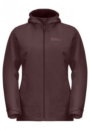 Vestes Jack Wolfskin Moonrise 3in1 Femme Rouge | 78504493