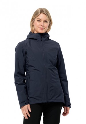 Vestes Jack Wolfskin Moonrise 3in1 Femme Bleu Marine | 37144530