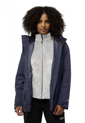 Vestes Jack Wolfskin Rotwand 3in1 Femme Bleu Marine | 88419231