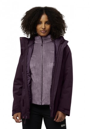 Vestes Jack Wolfskin Rotwand 3in1 Femme Violette | 75735032