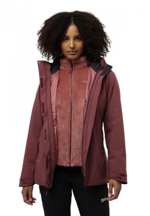 Vestes Jack Wolfskin Rotwand 3in1 Femme Rouge | 17305308