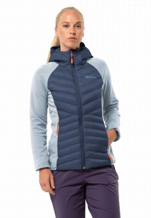 Vestes Jack Wolfskin Routeburn Pro Hybrid Femme Bleu | 68243999