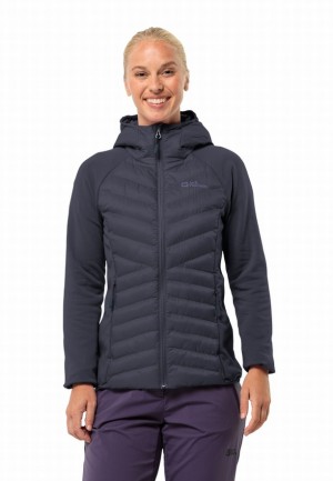 Vestes Jack Wolfskin Routeburn Pro Hybrid Femme Bleu Marine | 17683208