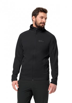 Vestes Polaires Jack Wolfskin Alpgrat Hooded Fz Homme Noir | 35969660