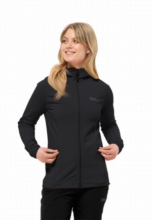 Vestes Polaires Jack Wolfskin Baiselberg Hooded Fz Femme Noir | 50608904