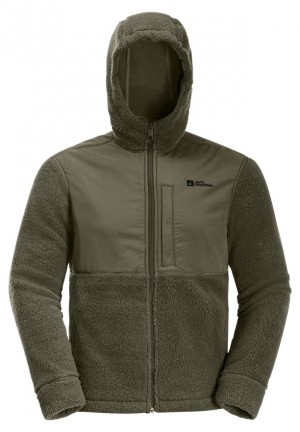 Vestes Polaires Jack Wolfskin Felslicht Hooded Homme Vert Olive | 88910688