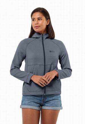 Vestes Polaires Jack Wolfskin Fernweh Hooded Femme Bleu Marine | 39226388