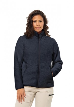 Vestes Polaires Jack Wolfskin High Curl Femme Bleu Marine | 60995160