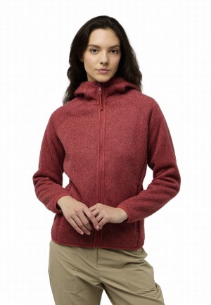 Vestes Polaires Jack Wolfskin Kaminfeuer Hooded Femme Rouge | 49867183