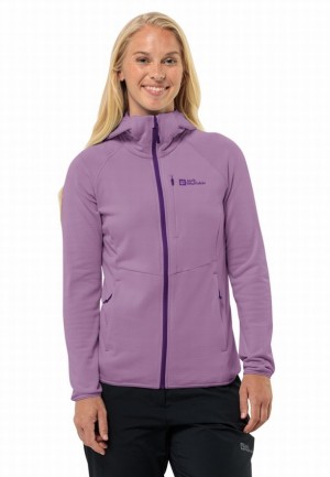 Vestes Polaires Jack Wolfskin Kolbenberg Hooded Fz Femme Violette | 71097989