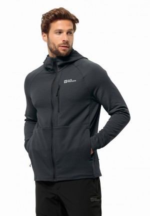 Vestes Polaires Jack Wolfskin Kolbenberg Hooded Fz Homme Noir | 70588116