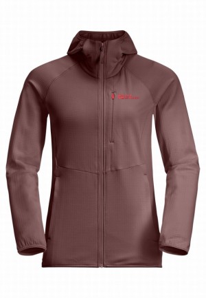 Vestes Polaires Jack Wolfskin Kolbenberg Hooded Fz Femme Rouge | 43372586