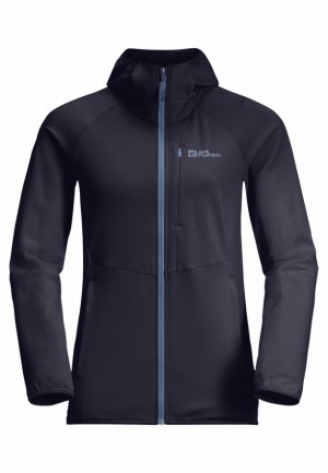 Vestes Polaires Jack Wolfskin Kolbenberg Hooded Fz Femme Bleu Marine | 42782813