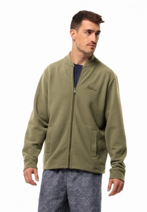Vestes Polaires Jack Wolfskin Light Curl Homme Vert Olive | 18228129
