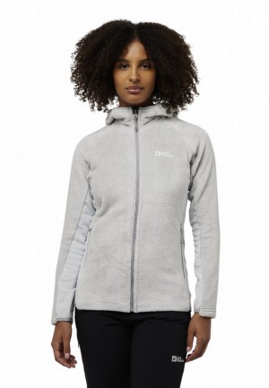 Vestes Polaires Jack Wolfskin Rotwand Hooded Fz Femme Grise | 33212961