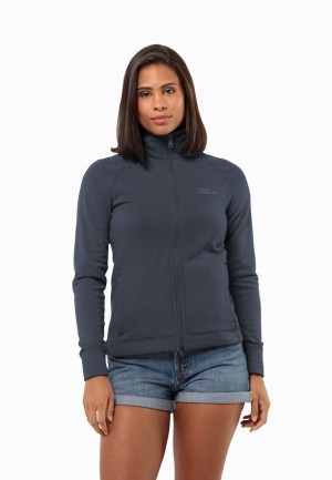 Vestes Polaires Jack Wolfskin Waldsee Femme Bleu Marine | 83388059
